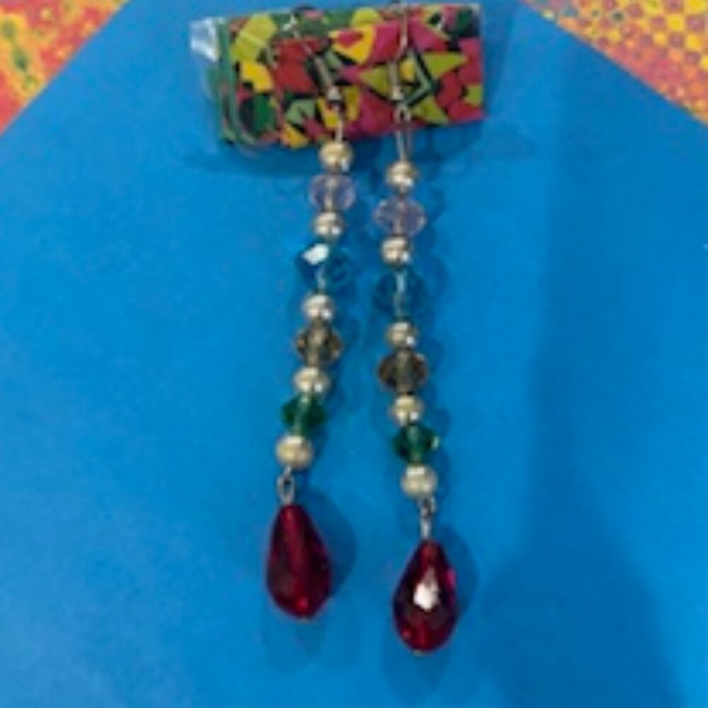 Fun Vintage 1980s/1990s Beaded Pierced Earrings